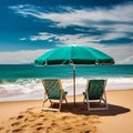 Sandy beach haven under the sun Royalty Free Stock Photo
