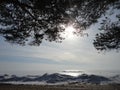 Sandy beach at icy desert Royalty Free Stock Photo