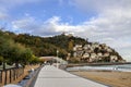 Sandy beach of La Concha in San Sebastian, Spain Royalty Free Stock Photo