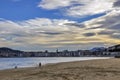 Sandy beach of La Concha in San Sebastian, Spain Royalty Free Stock Photo