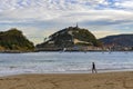 Sandy beach of La Concha in San Sebastian, Spain Royalty Free Stock Photo