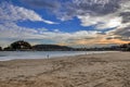 Sandy beach of La Concha in San Sebastian, Spain Royalty Free Stock Photo
