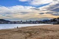 Sandy beach of La Concha in San Sebastian, Spain Royalty Free Stock Photo