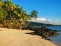 Sandy beach in Lavena village on Taveuni Island, Fiji