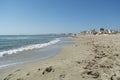 Sandy Beach Line in La Manga del Mar Menor Royalty Free Stock Photo