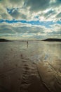 Sandy beach during low tide Royalty Free Stock Photo