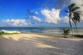 Sandy beach in Mahahual village, Costa Maya, Mexico