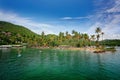 Sandy Beach in Marigot Bay Saint Lucia Island, Caribbean Sea