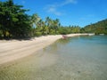 Sandy beach at Nananu-i-Ra island, Fiji Royalty Free Stock Photo