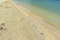 Sandy beach in Nin, Adriatic sea, Croatia Royalty Free Stock Photo