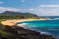 Sandy Beach, Oahu, Hawaii Royalty Free Stock Photo