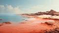 Sandy Beach Oasis: Hyper-realistic Coral Island With Whimsical Landscapes