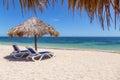 Sandy beach, Playa Ancon, on the Caribbean Sea in Triniday, Cuba Royalty Free Stock Photo