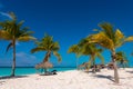 Sandy beach Playa Sirena of the island of Cayo Largo, Cuba. Copy space for text.