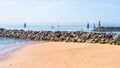 Sandy beach and sea in Ramsgate Royalty Free Stock Photo