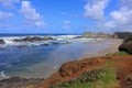 Oregon Coast, Seal Rock State Recreation Site, Sandy Beach and Seastacks on Stormy Spring Day, Pacific Northwest, USA Royalty Free Stock Photo