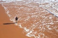 Sandy beach in Sidmouth, Devon Royalty Free Stock Photo