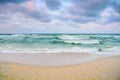 Sandy beach before the storm Royalty Free Stock Photo