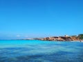 Sandy beach for summer balearic holidays in cala saona in formentera island Royalty Free Stock Photo