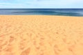 Golden sand at beach holiday summer dreaming landscape. Soleness Royalty Free Stock Photo