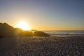 Sandy beach at sunset Royalty Free Stock Photo