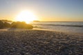 Sandy beach at sunset Royalty Free Stock Photo