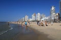 Sandy beach in Tel Aviv, Israel Royalty Free Stock Photo