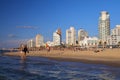 Sandy beach in Tel Aviv, Israel Royalty Free Stock Photo