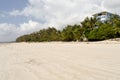 Sandy beach in the town of Bamburi Royalty Free Stock Photo