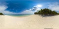 Sandy beach and tropical sea. Panglao island, Philippines. 360-Degree view, Royalty Free Stock Photo