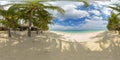 Sandy beach and tropical sea. Panglao island, Philippines. 360-Degree view, Royalty Free Stock Photo