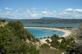 Sandy beaches of Peloponnese, white sand beach Voidokilias near Pylos, Greece Royalty Free Stock Photo