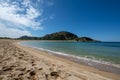 Sandy beaches of Peloponnese, white sand beach Voidokilias near Pylos, Greece Royalty Free Stock Photo