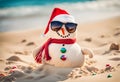 Sandy christmas snowman