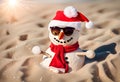 Sandy christmas snowman