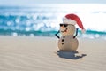 Sandy Christmas Snowman Royalty Free Stock Photo
