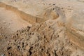 Sandy cliff. Small sandy wall.