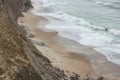Sandy cove on Almagreira beach in the central Portuguese Western coast, in Peniche Royalty Free Stock Photo