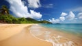 Sandy delight, enchanting tropical beach, soft sands, and coastal paradise