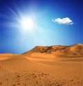 Sandy desert at daytime