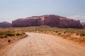 Sandy dirt road in the park Monument Valley Royalty Free Stock Photo