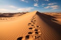 Sandy dune imprinted with the footprints of natures journey