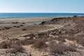 Sandy dunes and turquoise water of Sotavento beach, Costa Calma, Fuerteventura, Canary islands, Spain in winter, camper car Royalty Free Stock Photo