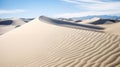 Sandy dunes, wind-carved hills rise along coastal stretch.AI Generated
