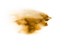 Sandy dust particles splatter on white background. Royalty Free Stock Photo