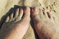 Sandy feet & toes Royalty Free Stock Photo