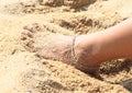 Sandy foot Royalty Free Stock Photo