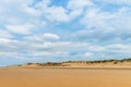 Sandy Formby Beach near Liverpool on a cloudy day Royalty Free Stock Photo