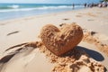 Sandy heart on beach