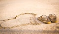 Sandy Heart and Sandals Miami Royalty Free Stock Photo